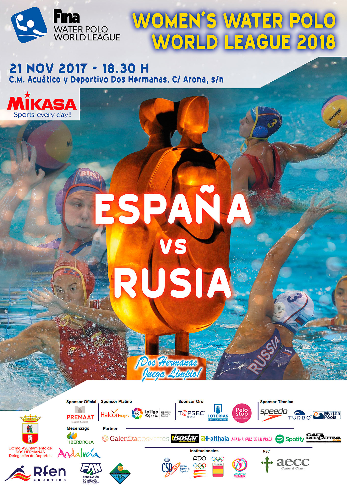 Partido Waterpolo Femenino: España - Rusia