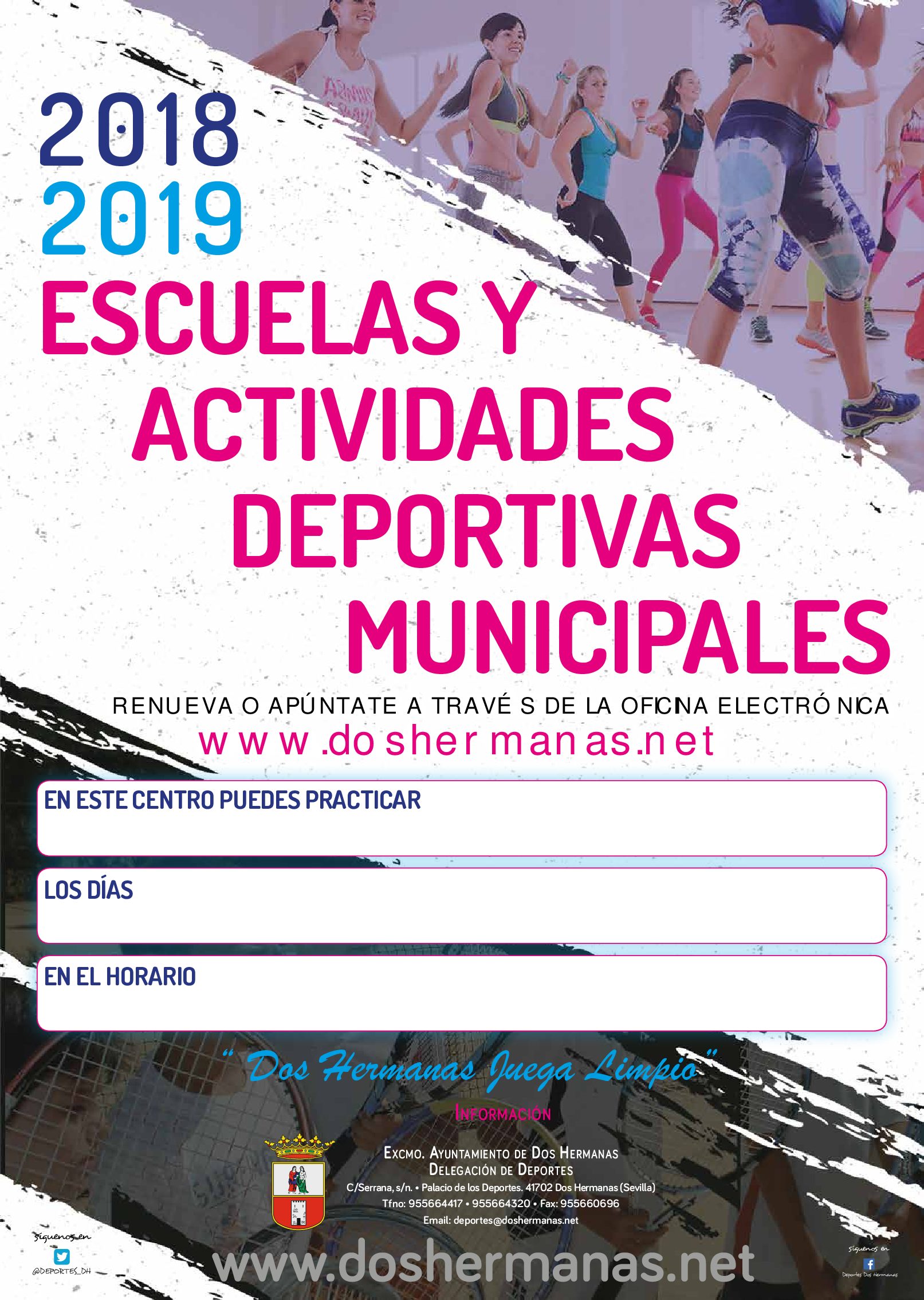 Cartel escuelas y actividades deportivas 18 - 19