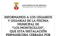 Se cierra la Piscina Municipal de Los Montecillos por tareas de mantenimiento