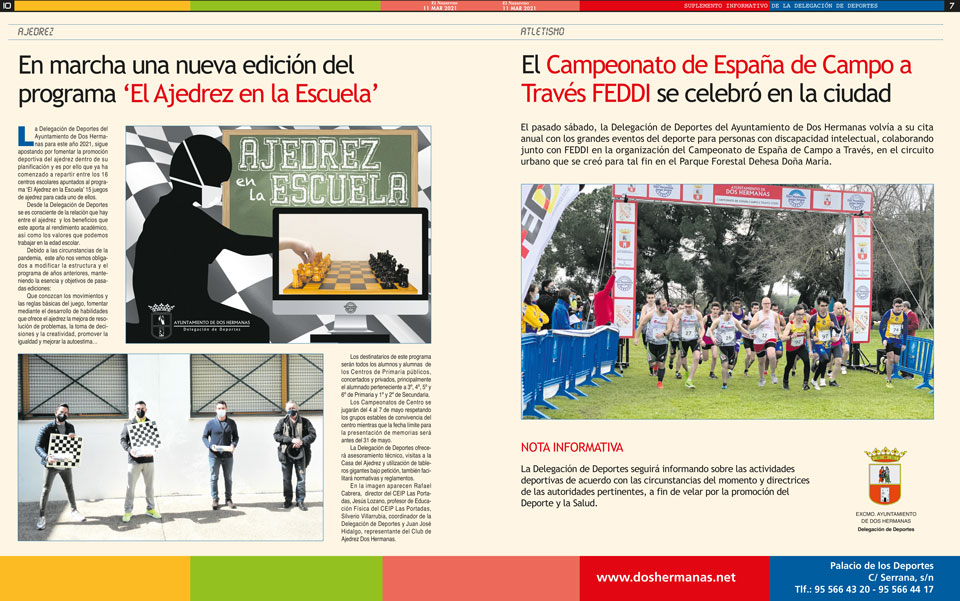 Suplemento Informativo Delegación de Deportes 11-marzo-2021