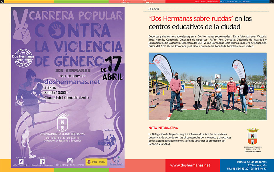 Suplemento Informativo Delegación de Deportes 25-marzo-2021