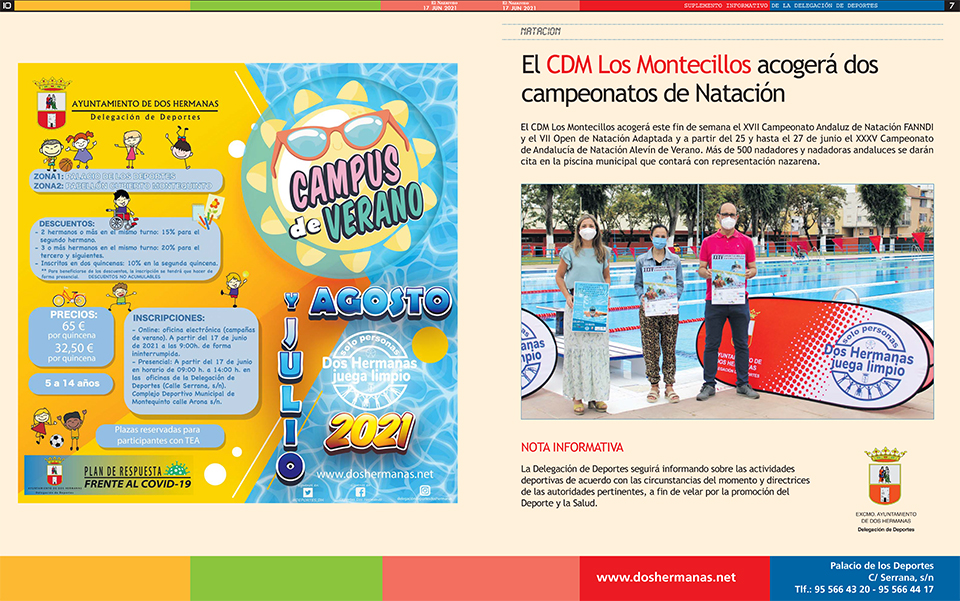 Suplemento Informativo Delegación de Deportes 17-junio-2021