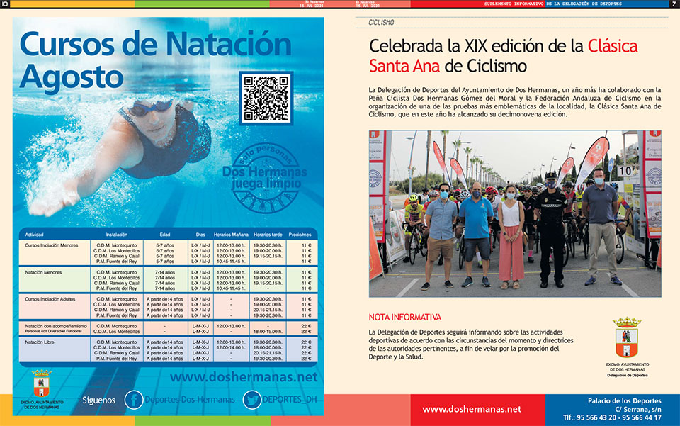 Suplemento Informativo Delegación de Deportes 15-julio-2021