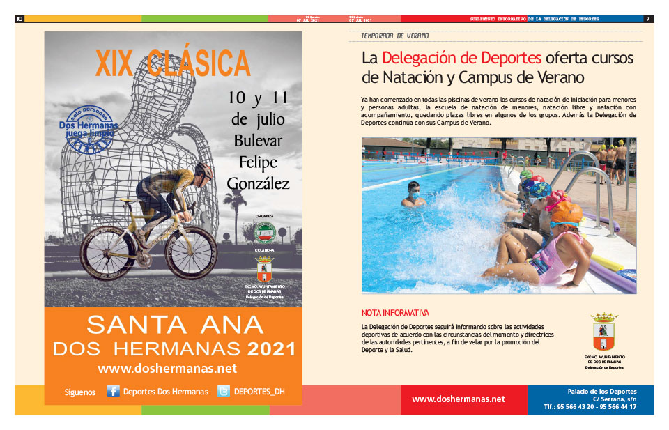 Suplemento Informativo Delegación de Deportes 7-julio-2021