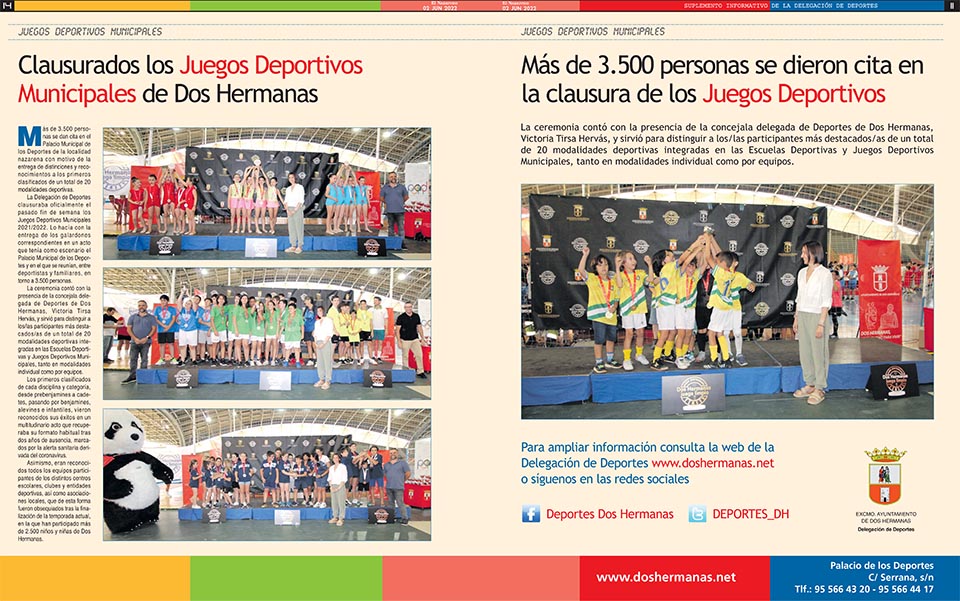 Suplemento Informativo Delegación de Deportes 2-junio-2022