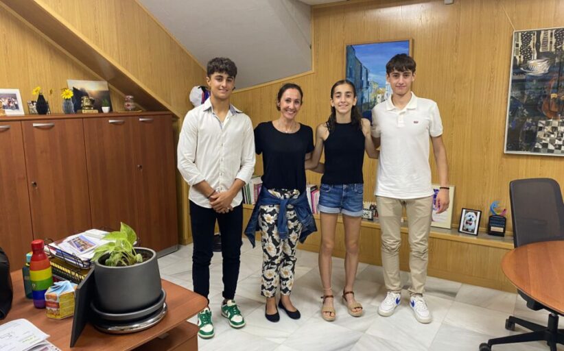 Recepción en la Delegación de Deportes a Carla Cabezas, Daniel Muñoz y Carlos Dorado