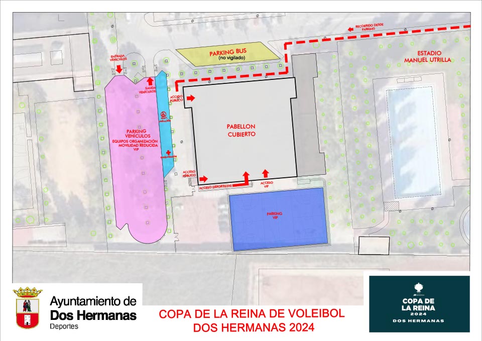 Plano acceso al pabellón Copa de la Reina 2024