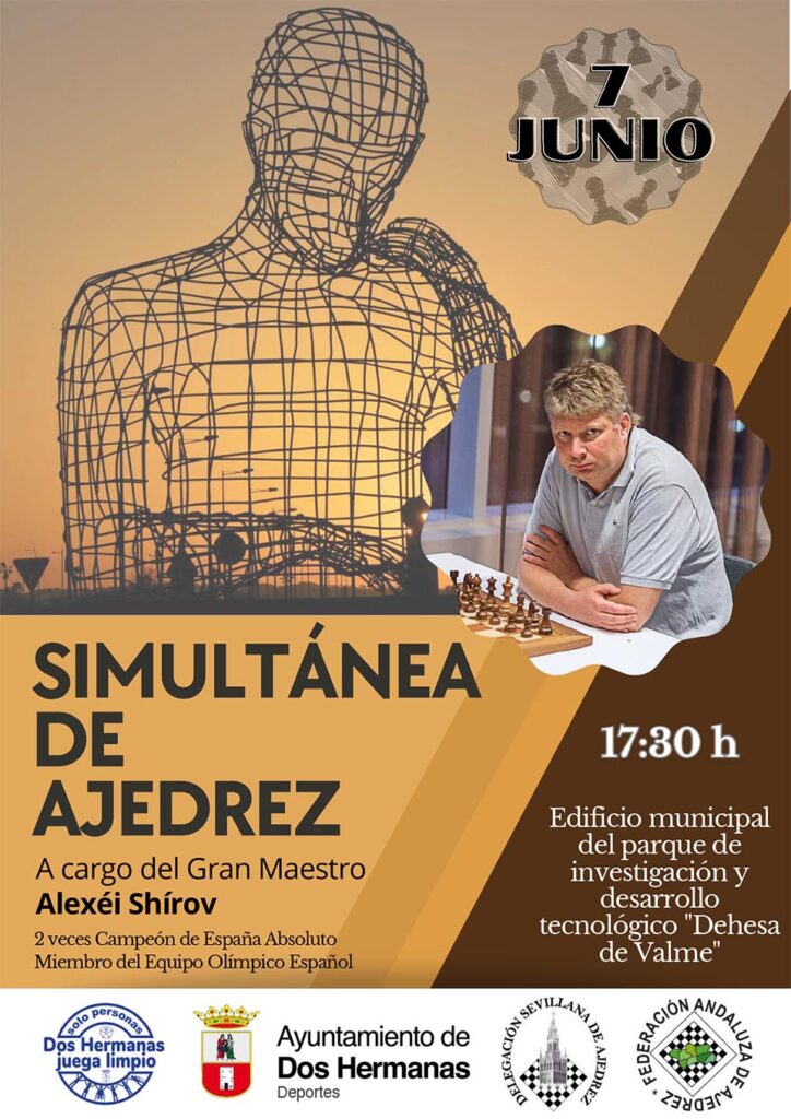 Simultánea de Ajedrez con el Gran Maestro Alexéi Shírov en Dos Hermanas