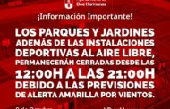 Cierre temporal de parques y áreas deportivas en Dos Hermanas por alerta amarilla por vientos
