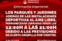 Cierre de parques y zonas deportivas en Dos Hermanas hoy viernes 11 y sábado 12 de octubre por alerta naranja de fuertes vientos