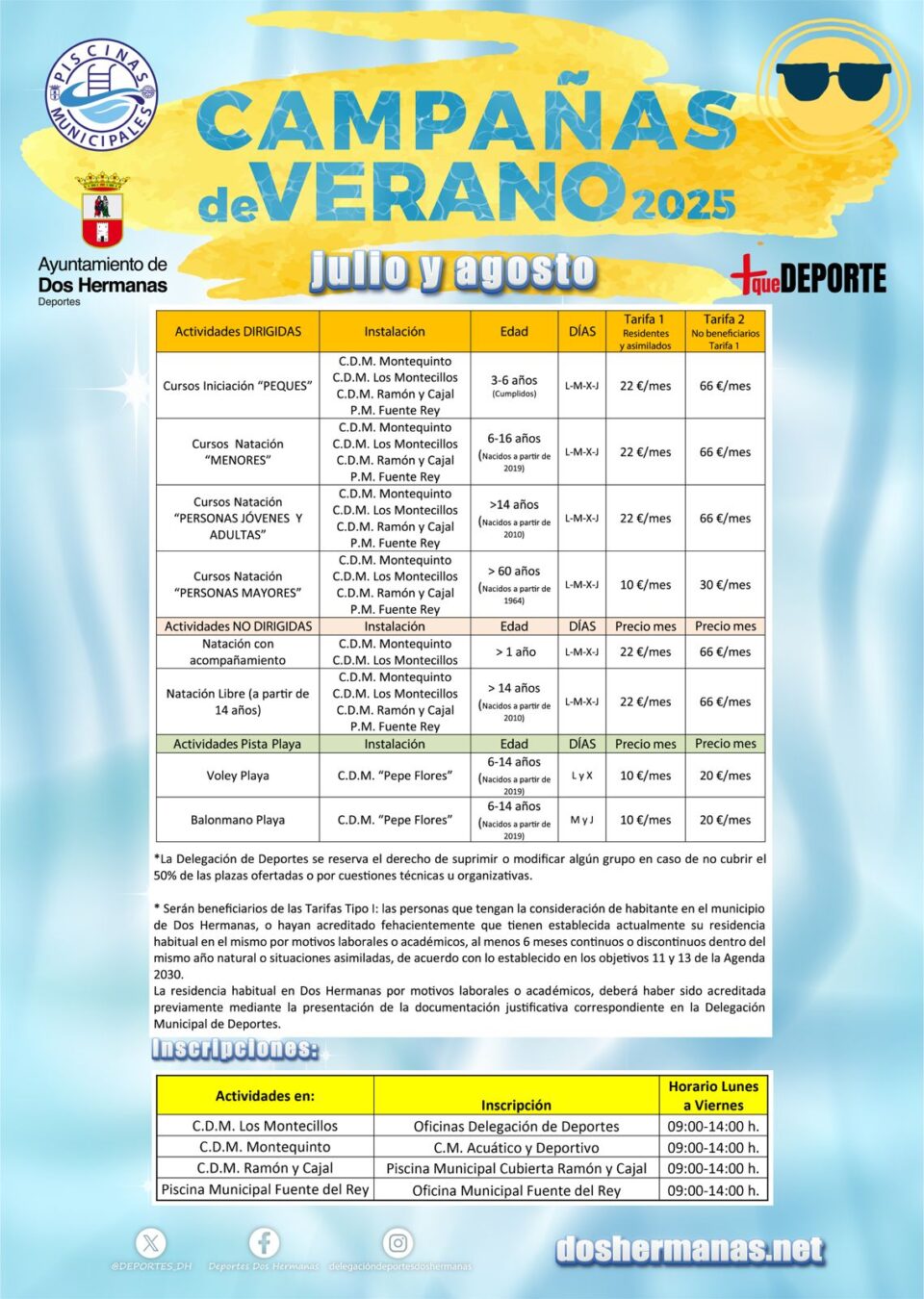 Cursos de Natación Verano 2025