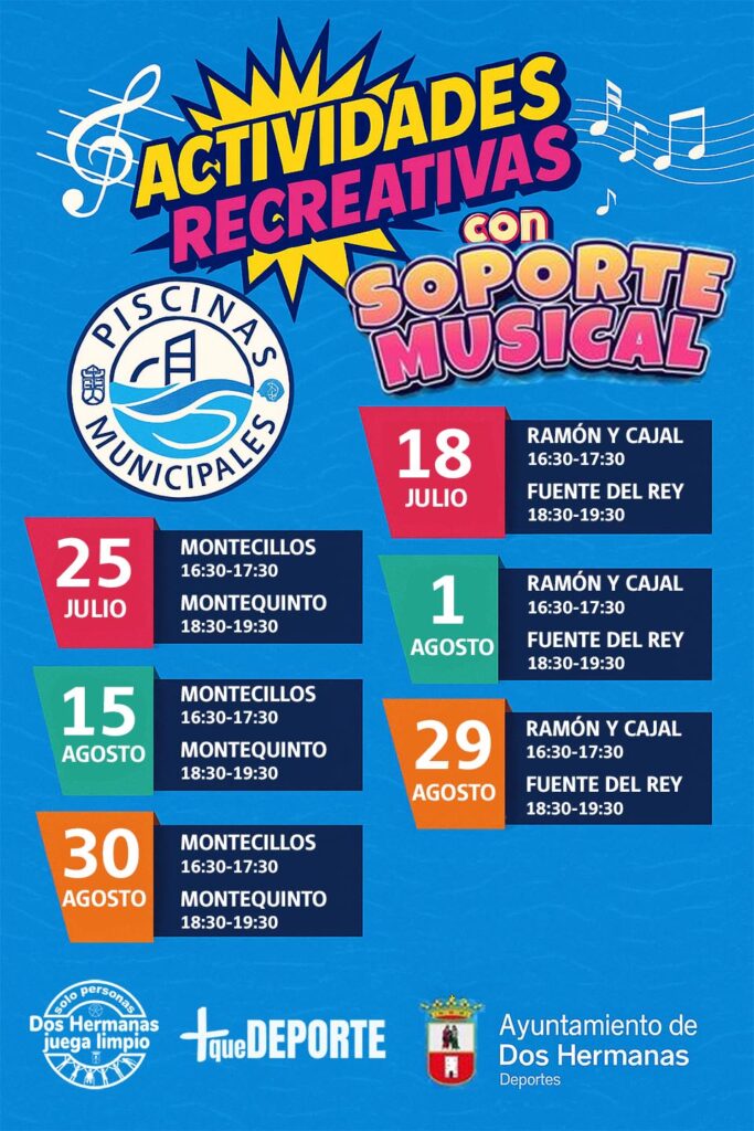 Diversión, deporte y música en las piscinas municipales de Dos Hermanas este verano
