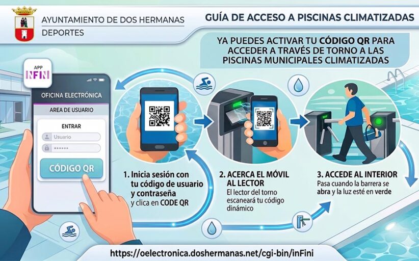 Ya puedes activar tu código QR para acceder por torno a las piscinas municipales climatizadas