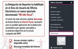 La Delegación de Deportes habilita la descarga del informe fiscal desde la Oficina Electrónica
