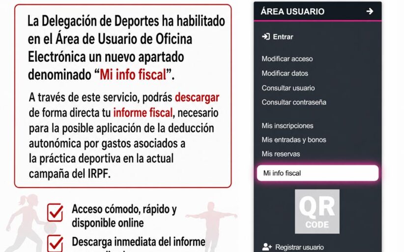La Delegación de Deportes habilita la descarga del informe fiscal desde la Oficina Electrónica