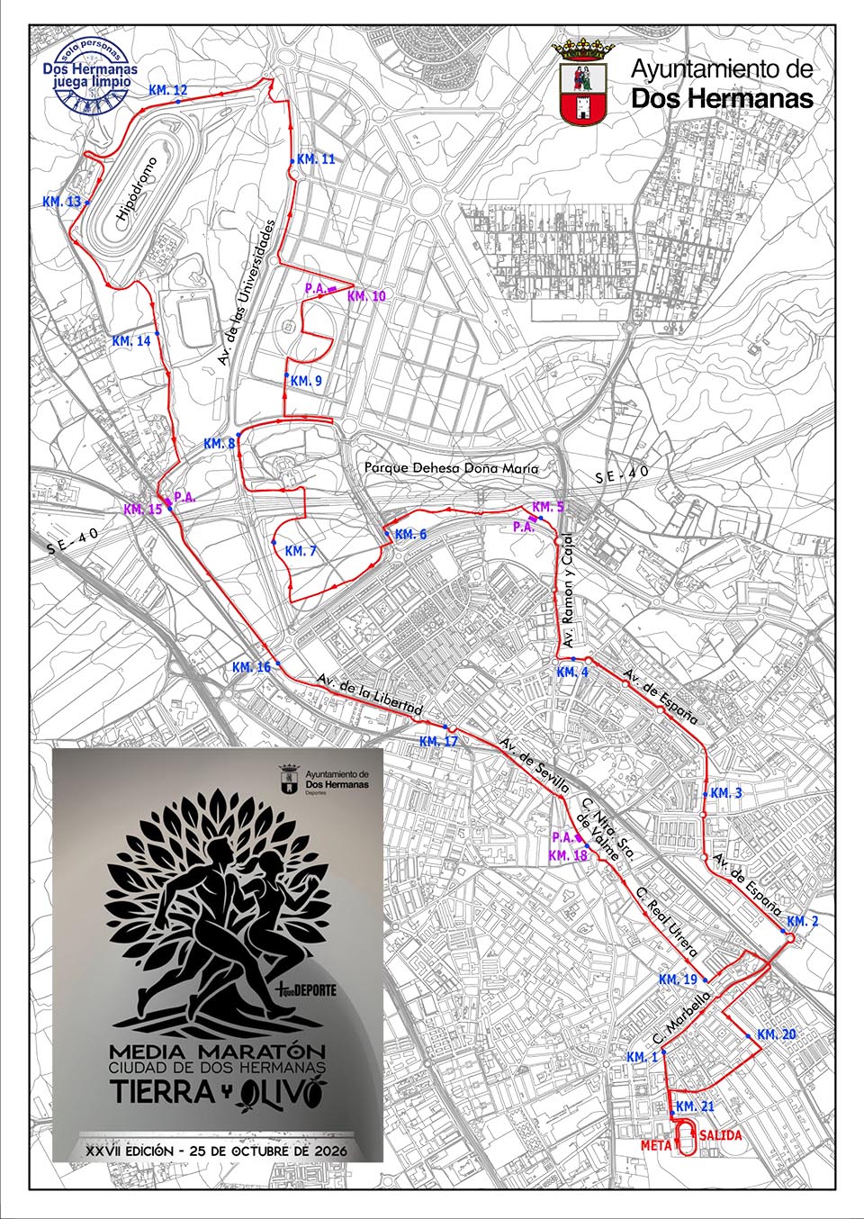 Recorrido - XXVII Media Maratón Ciudad de Dos Hermanas “Tierra y Olivo”