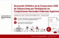 Resolución Definitiva de la Convocatoria 2026 de Subvenciones por Participación en Competiciones Nacionales Federadas Superiores