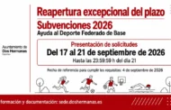 Reapertura excepcional de plazo de presentación de solicitudes. Convocatoria 2026 de Subvenciones de Ayuda al Deporte Federado de Base
