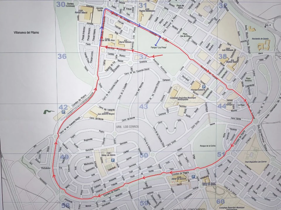Plano del recorrido de 5,5 kilómetros del Día de la Rueda de Montequinto 2026